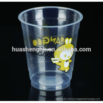 Vaso transparente de plástico PP (360/480 ml) con tapa de cúpula Imprimir Recipiente plástico PP